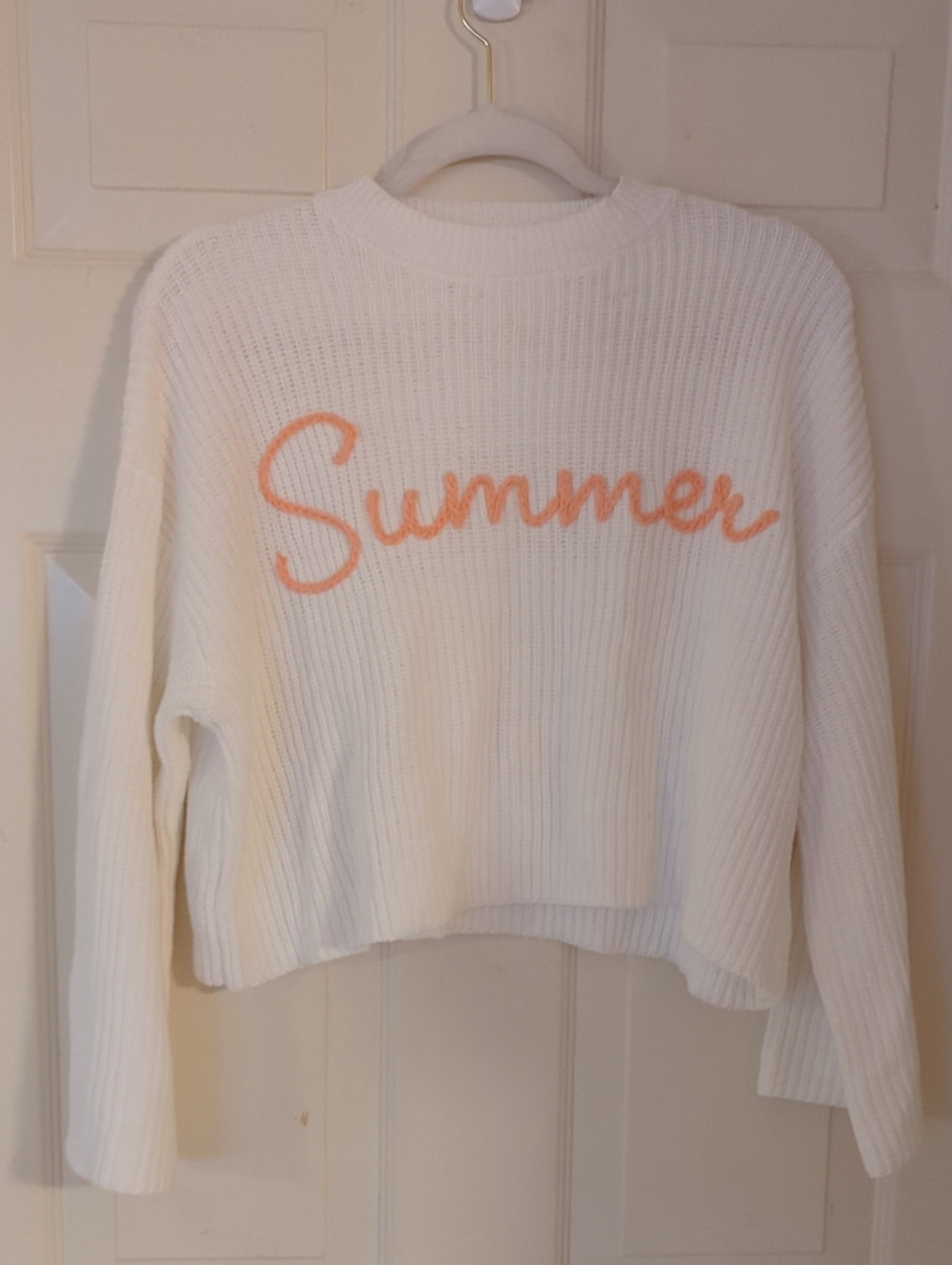 moon & madison Cream Knit Top with Subtle Rib Detail
